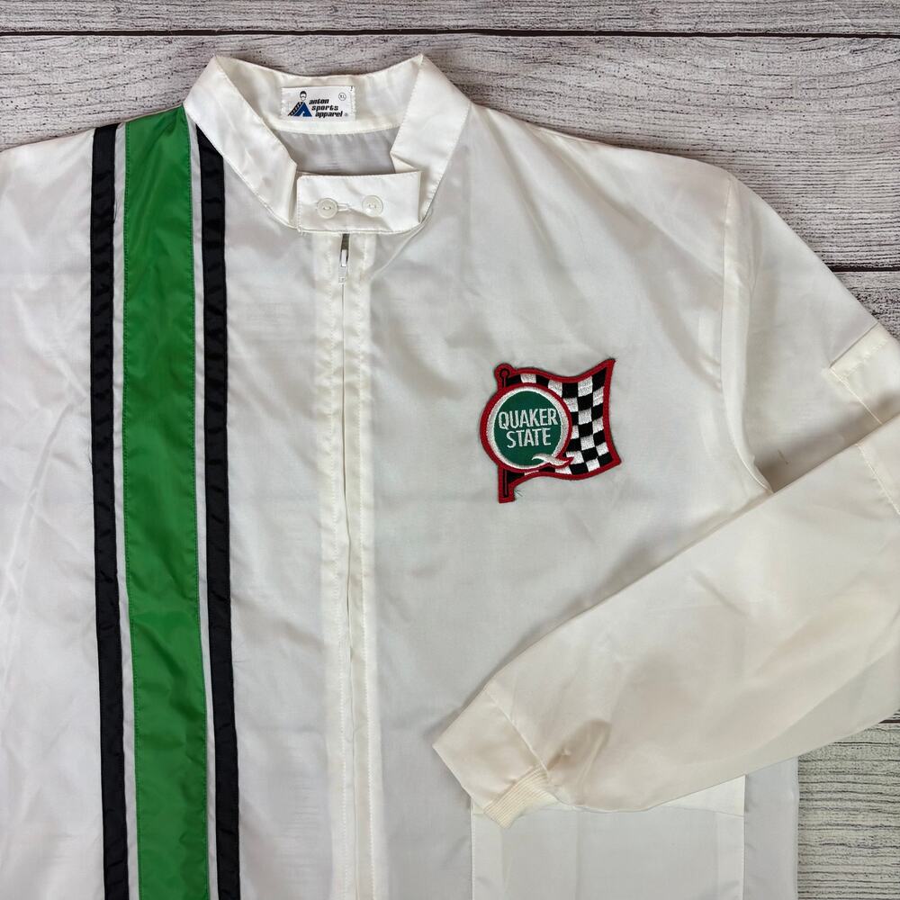 Vintage 1980s Quaker State Racing Zip Up Shop Jacket